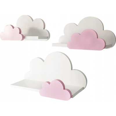 Vulpi Sada políc do detskej izby Cloudy 3x ružová