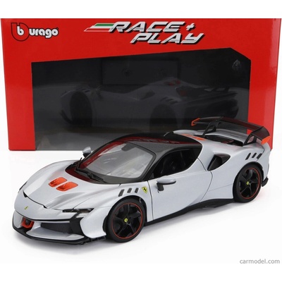 Bburago Ferrari Stradale 2024 Bianco Artico Bílá Met Oranžová Černá 1:18