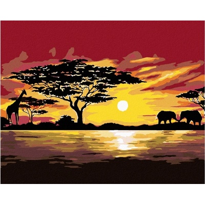 Zuty Malování podle čísel AFRIKA ŽIRAFA A SLONI