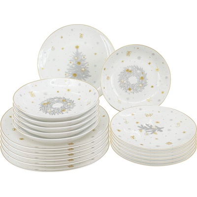 by inspire sada talířů Stříbrná Koleda stříbrná zlatá 18 ks – Sleviste.cz
