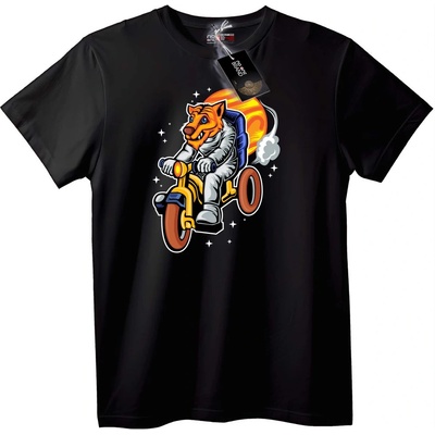 NOONEBRAND Тениска Тигър Ракетен Ездач - S, Black
