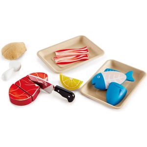 HaPe International Комплект продукти за рязане Hape - Риба и протеини. от дърво (H3155) - baby