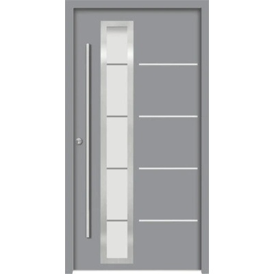 Splendoor Hliníkovo-oceľové vchodové dvere pasívne Demeter 110 x 210 cm L sivé