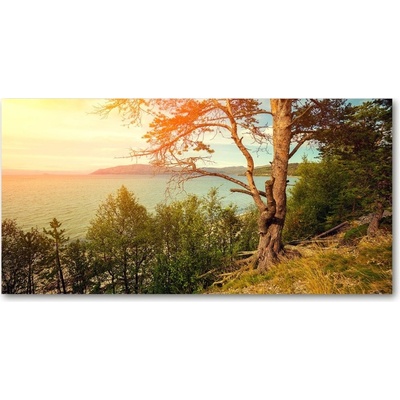 Foto obraz sklenený horizontálny jazero Škandinávia 100x50 cm