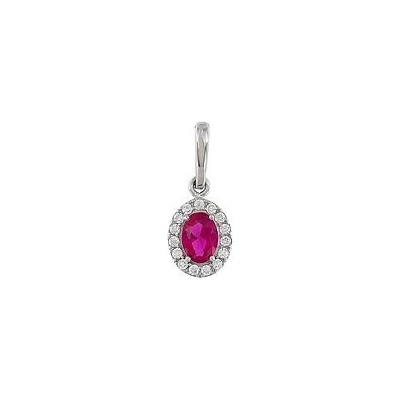 Infinitysilver Stříbrný přívěsek ovál s červeným zirkonem KP330CZ
