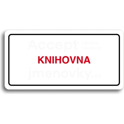 ACCEPT Piktogram KNIHOVNA - bílá tabulka - barevný tisk