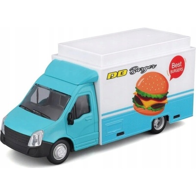 BburagoModel Servisního Vozidla Mobilní Food Truck Detailní Miniat 1:43
