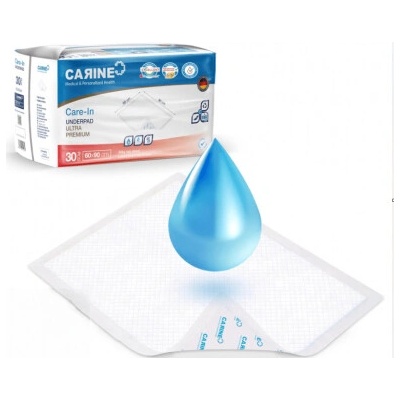 Carine Jednorazové absorbčné podložky modré 60 cm x 90 cm absorbcia 1000 ml 30 ks