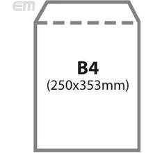 Obchodní taška B4, bílá 90g, 250ks, samolepící