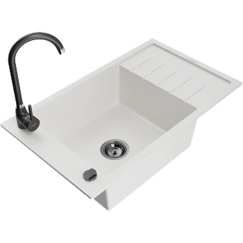 Mexen Elias гранитна кухненска мивка с 1 отделение със сушилник и кухненски (6511-20-670200-70)