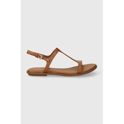 Tommy Hilfiger Кожени сандали Tommy Hilfiger TH FLAT SANDAL в кафяво FW0FW07930 (FW0FW07930)