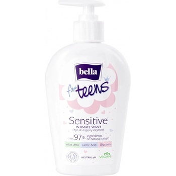 Bella For Teens Sensitive intímna umývacia emulzia pre dievčatá pumpička 300 ml