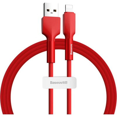 Baseus USB кабел за Apple устройства с Lightning порт (100 см) - Baseus Silica Gel Lightning USB Cable (CALGJ-09) (червен) (CALGJ-09)