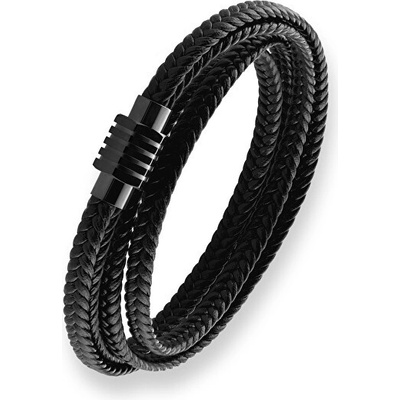 Troli Moderný pánsky kožený náramok Leather VABOB011