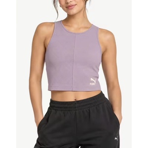 PUMA Classics Ribbed Crop Top Violet - magazinko