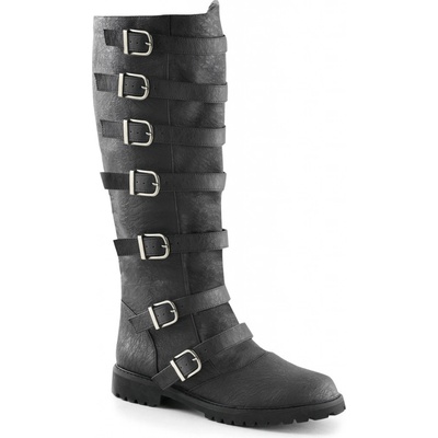 Pleaser Gotham-110 Blk Distressed Pu