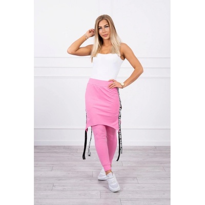 Kesi pants suit with selfie lettering light ružová