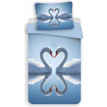 Textilomanie 3D obliečky z mikrovlákna SWAN modré 70x90 140x200