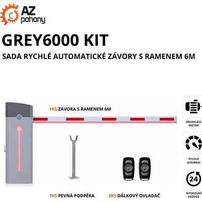GREY6000 KIT - sada rychlé automatické závory s ramenem 6m