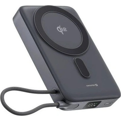 SWISSTEN 10000 mAh Qi2 MagSafe power bank Цвят: сив