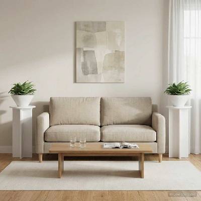 vidaXL Стойка за растения 2 бр. Бял гланц 29, 5 x 29, 5 x 60 см (899721)