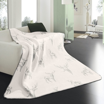SCANquilt Deka Velur STYLE deers smotanová sivá 150x200