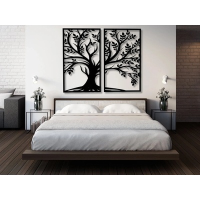 Drevená dekorácia na stenu - Stromy Dekor: ČIERNA 0190, Rozmery: 80x65