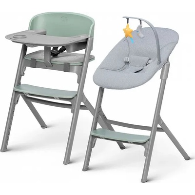 KinderKraft Детско столче за хранене KinderKraft LIVY + шезлонг CALMEE, в зелено