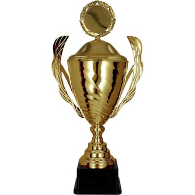 PUCHARY Pohár kovový zlatý Výška: 55,5 cm Průměr: 16 cm
