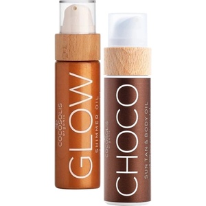 Cocosolis Suntan & Body Комплект - Био масло за бърз тен Choco и Озаряващо сухо масло Glow, 2 х 110 ml - ozone