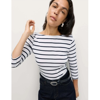 Marks & Spencer Черно-бяла дамска тениска на райета Marks & Spencer Marks & Spencer | Byal | ЖЕНИ | S