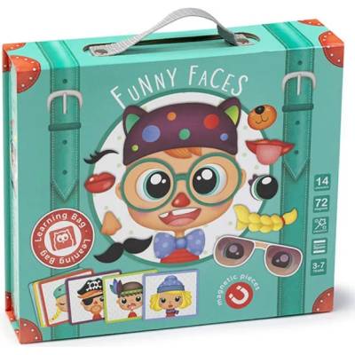 Eurekakids Комплект магнитни фигури за обличане Eurekakids - Забавни лица (EU68217009)
