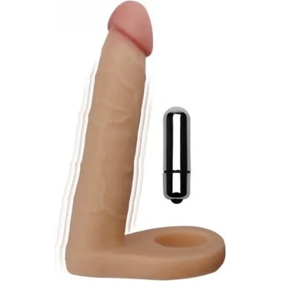 Lovetoy Вибриращо анално дилдо с пенис пръстен The Ultra Soft Double 15, 5 см