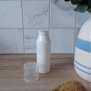 DomaLEP Airless lahvička 50 ml bílá, víčko transparentní