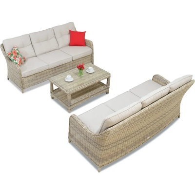Garden Point Ратанов комплект Toledo Coffee с масичка за 6 човека в бежово Garden Point (GAP144-2SO3SM)