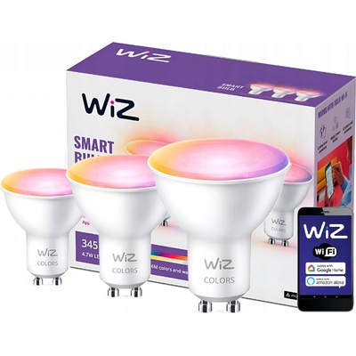WiZ WiZ SADA 3x LED RGBW Stmievateľná žiarovka GU10/4,7W/230V 2200-6500K CRI 90 Wi-Fi WI0128