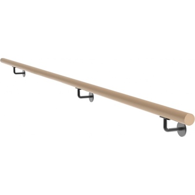 Umakov Drevené madlo DUB - lakované a nerezové držiaky, L3000mm WD/M-3000-LACQ