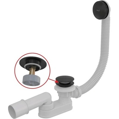 Alcaplast Sifón vaňový CLICK / CLACK, čierna-mat A507BLACK