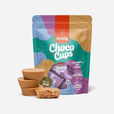 Grizly Choco Cups karamelová & lískooříškový krém 120 g