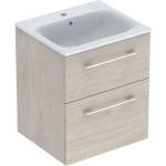 Geberit Selnova Square - Шкафче за умивалник 64x54x48 см, с умивалник, 2 чекмеджета, светъл орех хикори 501.235. 00.1 (501.235.00.1)