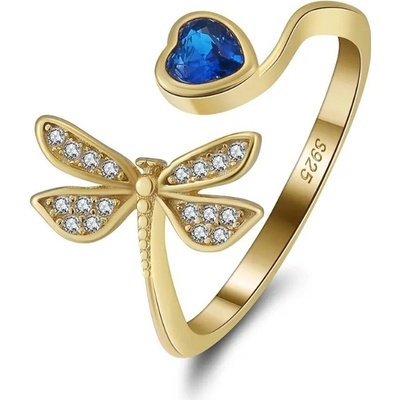 Majya Stříbrný nastavitelný prsten ZAFIRA pozlacený 11363