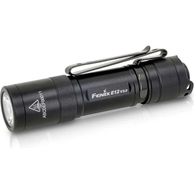 Fenix Фенер Fenix E12 V3.0, 1x AA батерия, 200 lumens, IP68 защита, ръчен, черна (E12V3BK)