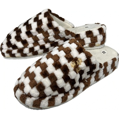 Fashion Dámske hnedé domácí papuče