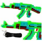 LEAN Toys Pixel Rifle Weapon Lights Sounds Blue 39cm