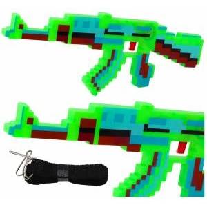 LEAN Toys Pixel Rifle Weapon Lights Sounds Blue 39cm