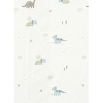 Bimbidreams Бебешки чаршаф с ластик Bimbidreams - Trex, 70 x 140 cm, бял/зелен (8499000702533) - ozone