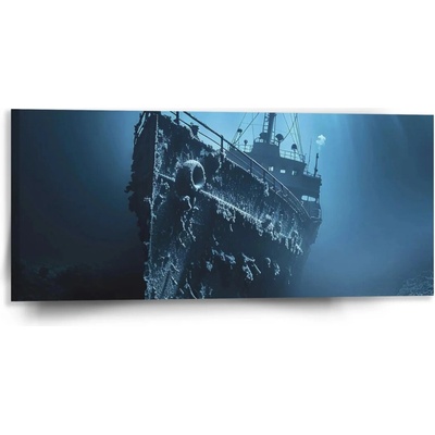 Sablio Obraz Vrak lode na dne mora - 110x50 cm