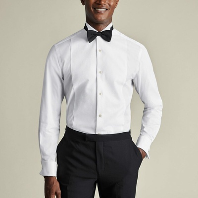 Charles Tyrwhitt Bib Front Wing Collar Evening štandardná košel'a manžetové gombíky slim fit