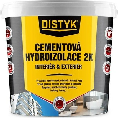DEN BRAVEN DISTYK Cementová Hydroizolace 2K Interiér a Exteriér kbelík 7kg