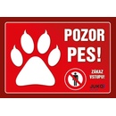 Juko Plastová tabuľa Pozor Pes Labka 21 x 14,7 cm